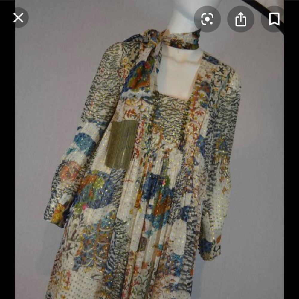 Gucci Forest Print Silk Chiffon Dress